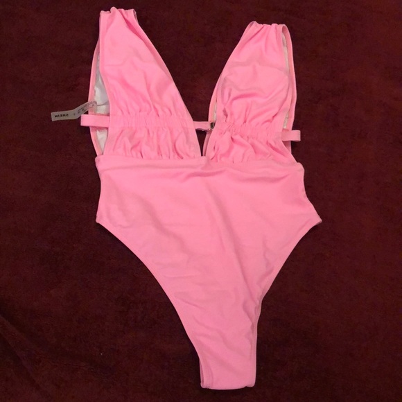 Ruched Plunging One Piece Swimsuit - Picture 6 of 6